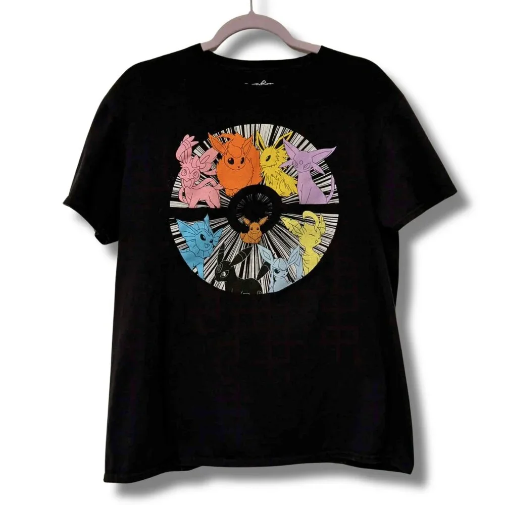 Pokémon Eeveelution Tee | Pokemon Eevee Evolutions Graphic T-Shirt | Size L - Picture 1 of 4